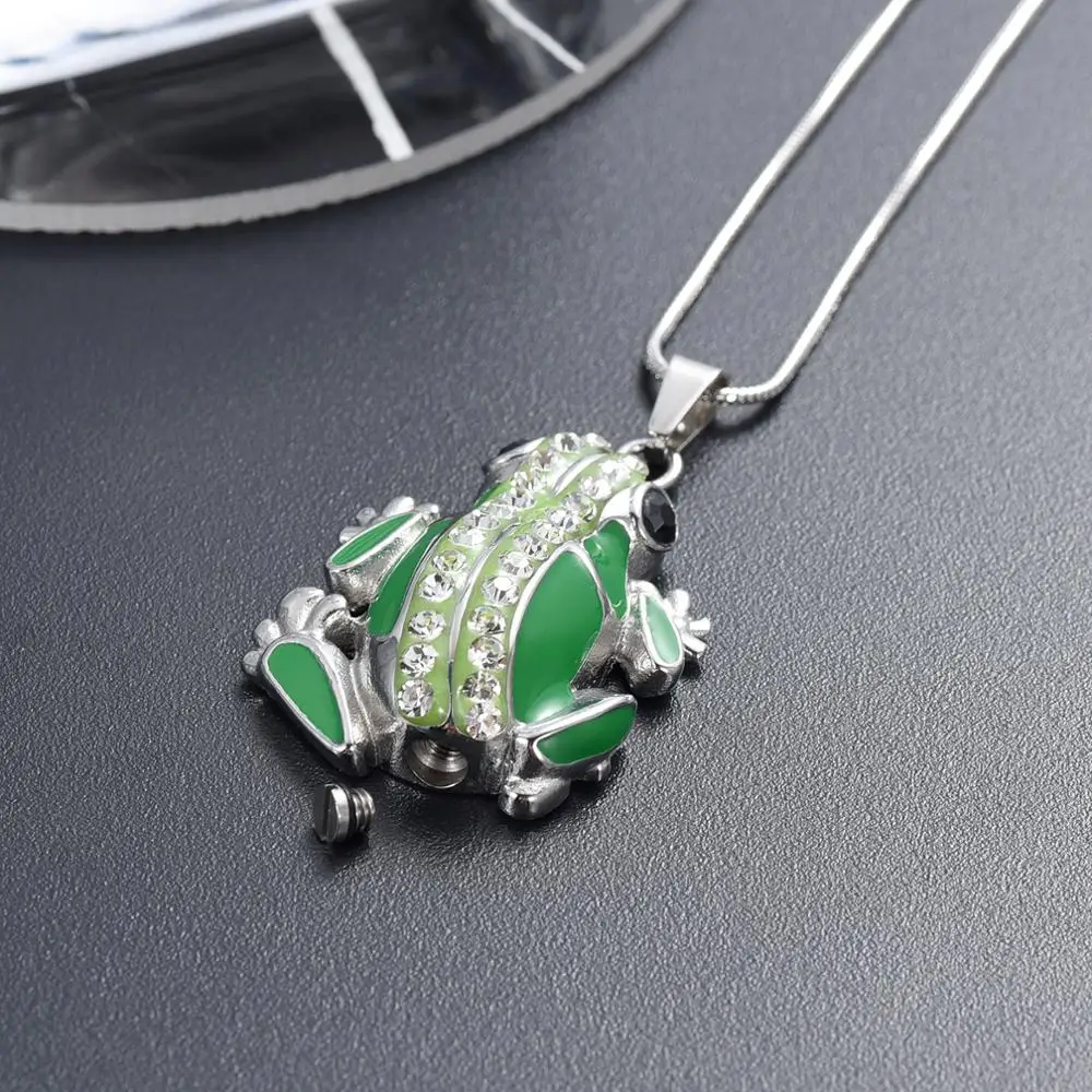 Cremation Jewelry Frog Urn Necklace 