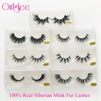 

Fluffy False Eyelashes 3D Mink Eyelashes 100% Real Mink Fur Lashes Professional Makeup Eyelash Extensions Girlglee Fake Lashes