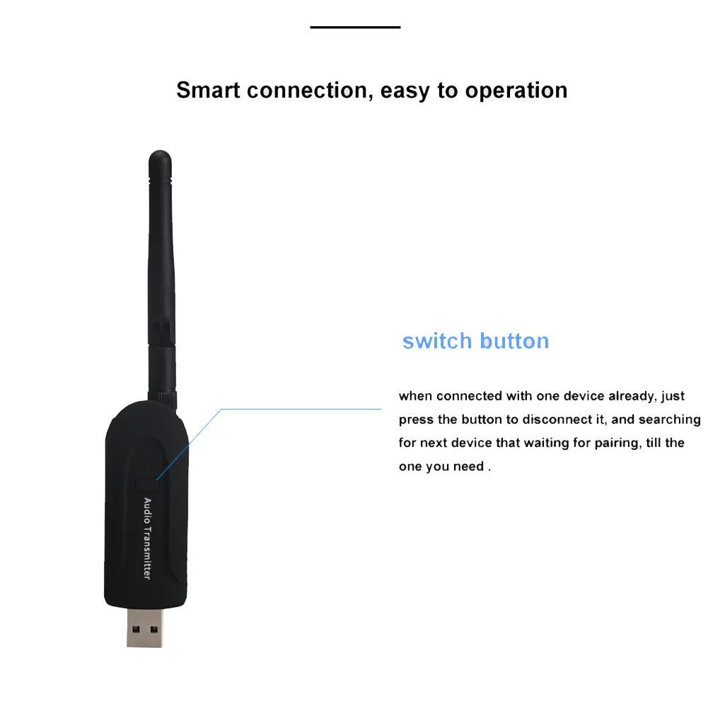 Bluetooth 4,0 Портативный прочный мини адаптер стерео антенна простое использование ТВ ПК USB A2DP беспроводной аудио передатчик Ключ Простой