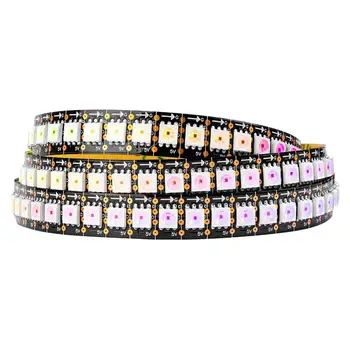 

SK9822(Similar to APA102C) Individually Addressable 3.3ft 1m 144 Pixels/LEDs Non-Waterproof Black PCB Data and Clock Separately JK1736