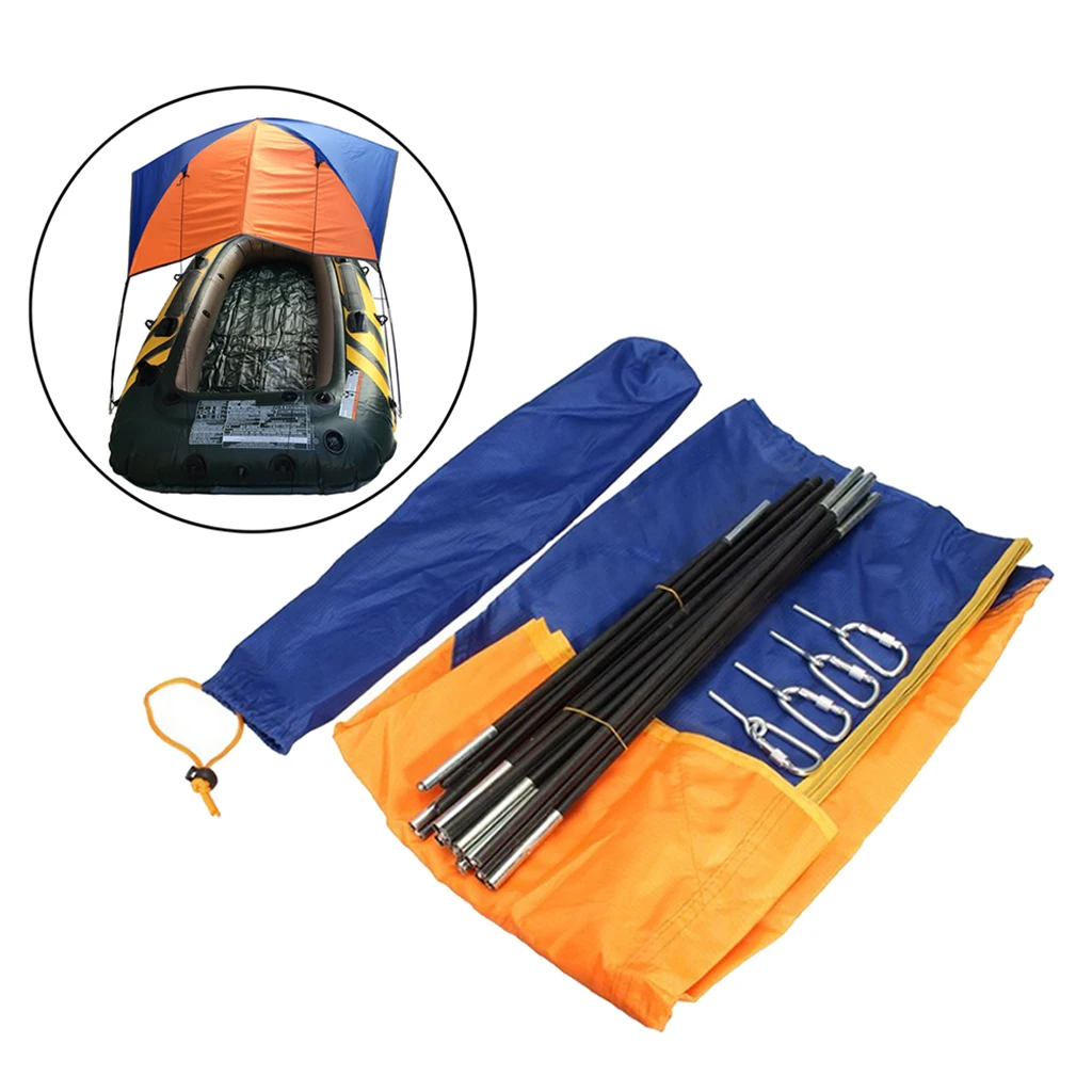Folding Canopy SunShade Shelter Sailboat Awning Top Cover Fishing Tent Waterproof Rain Canopy for Inflatable Kayak Canoe Boat