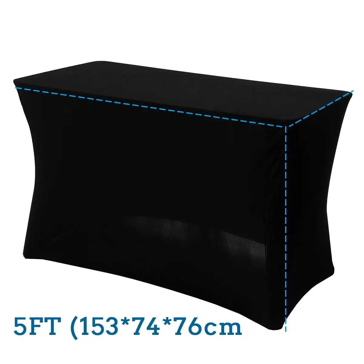 Black 153x74x76cm 4/5/6/8ft спандекс растягивающаяся Скатерть прямоугольная выставочная скатерти для украшение для свадьбы; цвет белый, черный - Цвет: Black 153x74x76cm