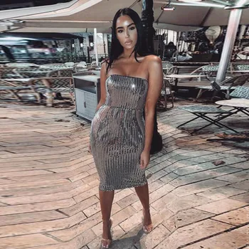 

Bodycon Mini Dresses 2020 Summer Night Club Party Dress Sequin Off Shoulder Fitness Female Robes Vestido De Mujer Women Clothing