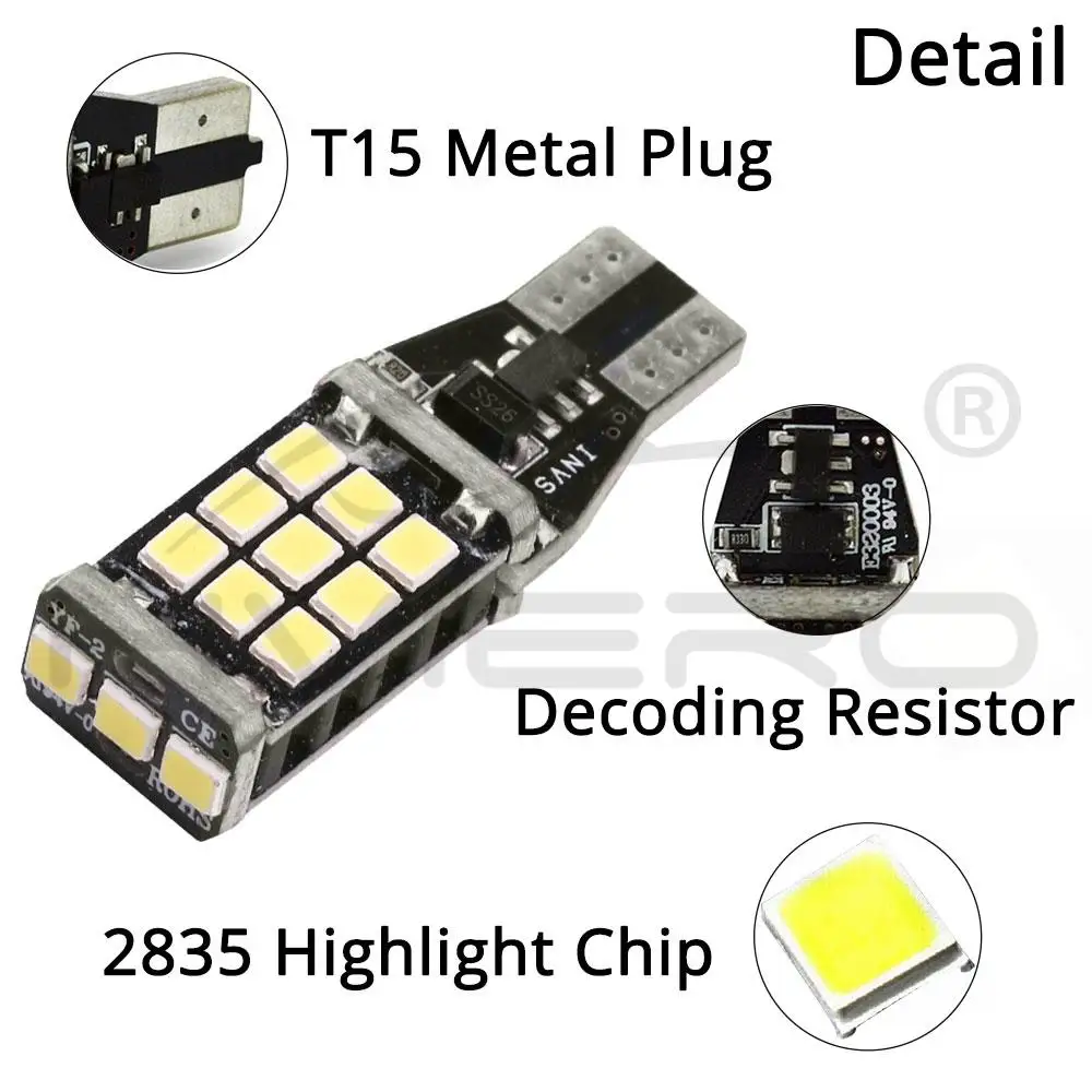T15 921 автомобильные светодиоды Canbus резервный свет задний стоп-сигнал W16W WY16W 2835 Чип без ошибок габаритные огни авто лампа Поворотная сигнальная лампа