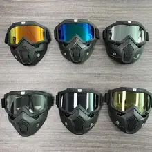 Unisex Snowboard Goggles Skiing Windproof Mask Motorcycle Glasses Detachable Safety Protective Cycling Goggles With Mouth Filter tanie tanio Rohs CN (pochodzenie) Cycling Sunglasses MULTI OKULARY Adequate Fast delivery Cycling Face Mask Accept Drop shipping Wholesale Retail