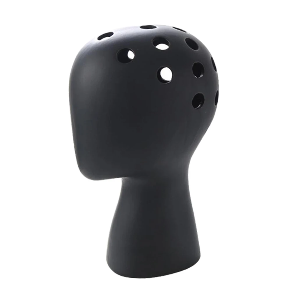 Ceramic Tabletop Wig Display Hair Mannequin Head Stand Model for Home Shop Decor