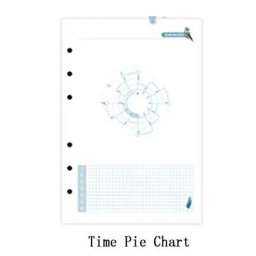 Time Pie Chart A5/A6/A7 многоцветной планировщик дневник вставка заправка расписание Органайзер план 45 листов бумаги - Цвет: Time Pie Chart