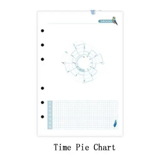 A5/A6/A7 многоцветной планировщик дневник вставка заправка расписание Органайзер план 45 листов бумаги - Цвет: Time Pie Chart