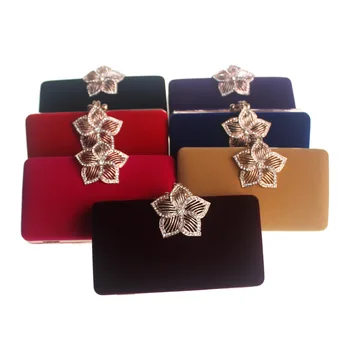 

Luxury Blue/Black/Gold/Purple Color Handbags Women Crystal Flower Bags Designer 2020 Five Leaves Satin Ladies Dinner Prom Purse