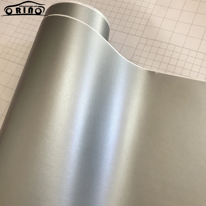 Silver Leather Vinyl Wrap Film-1