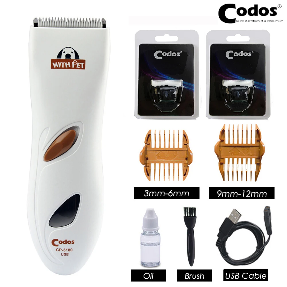 Codos CP3180 Pet Dog Hair Trimmer Professional USB Charging Electric Shaver Rechargeable Cat Grooming Clipper Haircut Machine