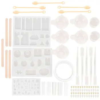 

79pcs Silicone Resin Molds Diy Jewelry Casting Molds Tools Set Designs Contains 9 Silicone Jewelry Resin Molds jewelry