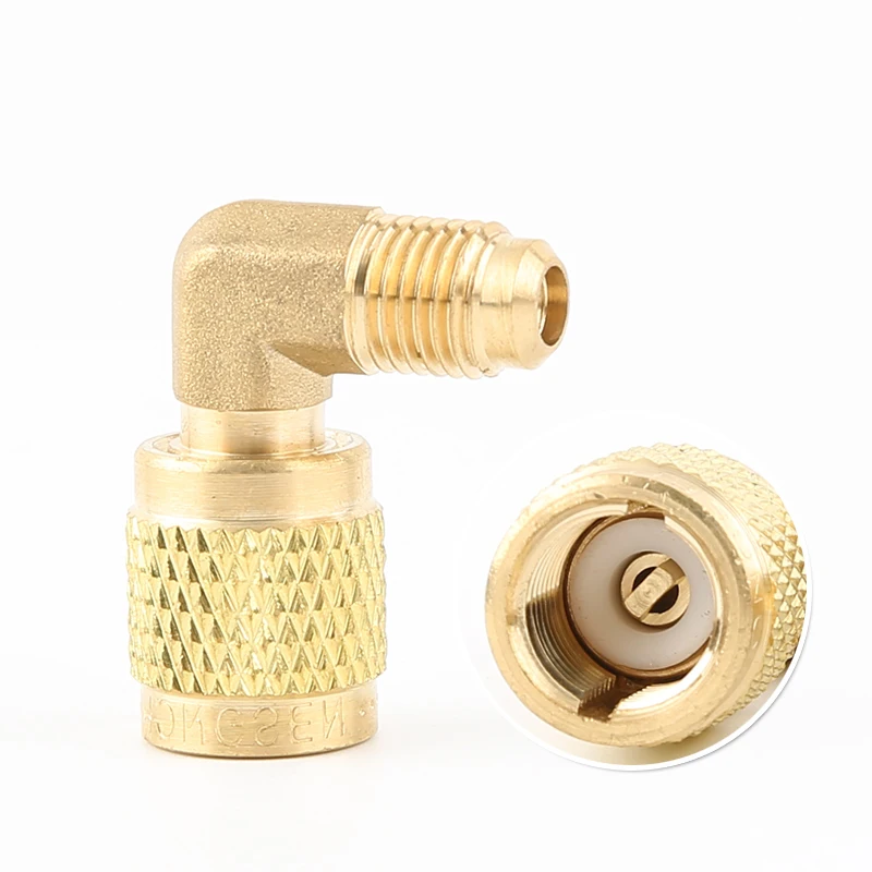 Adapter 5/16" Charging Hose Pump R410A Brass Refrigerant HVAC Mini Split Air Conditioners 1/4"
