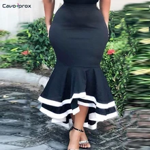 Женская облегающая Коктейльная юбка для вечеринки, Повседневная летняя приталенная юбка до середины икры размера плюс