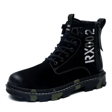 Новые мужские модные повседневные ботинки на шнуровке модная мужская обувь с высоким берцем на шнуровке мотоботы удобная мужская Уличная обувь