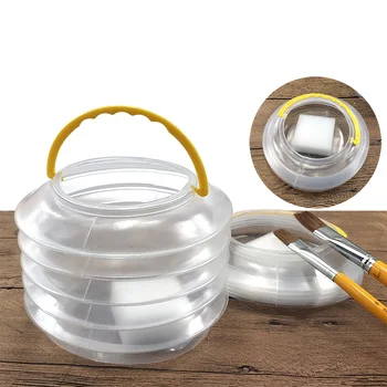 

Transparent Water Color Brush Pen Holder Foldable Art Bucket For Artister Pigment Graffiti Paint Wash Pen Art Supplies