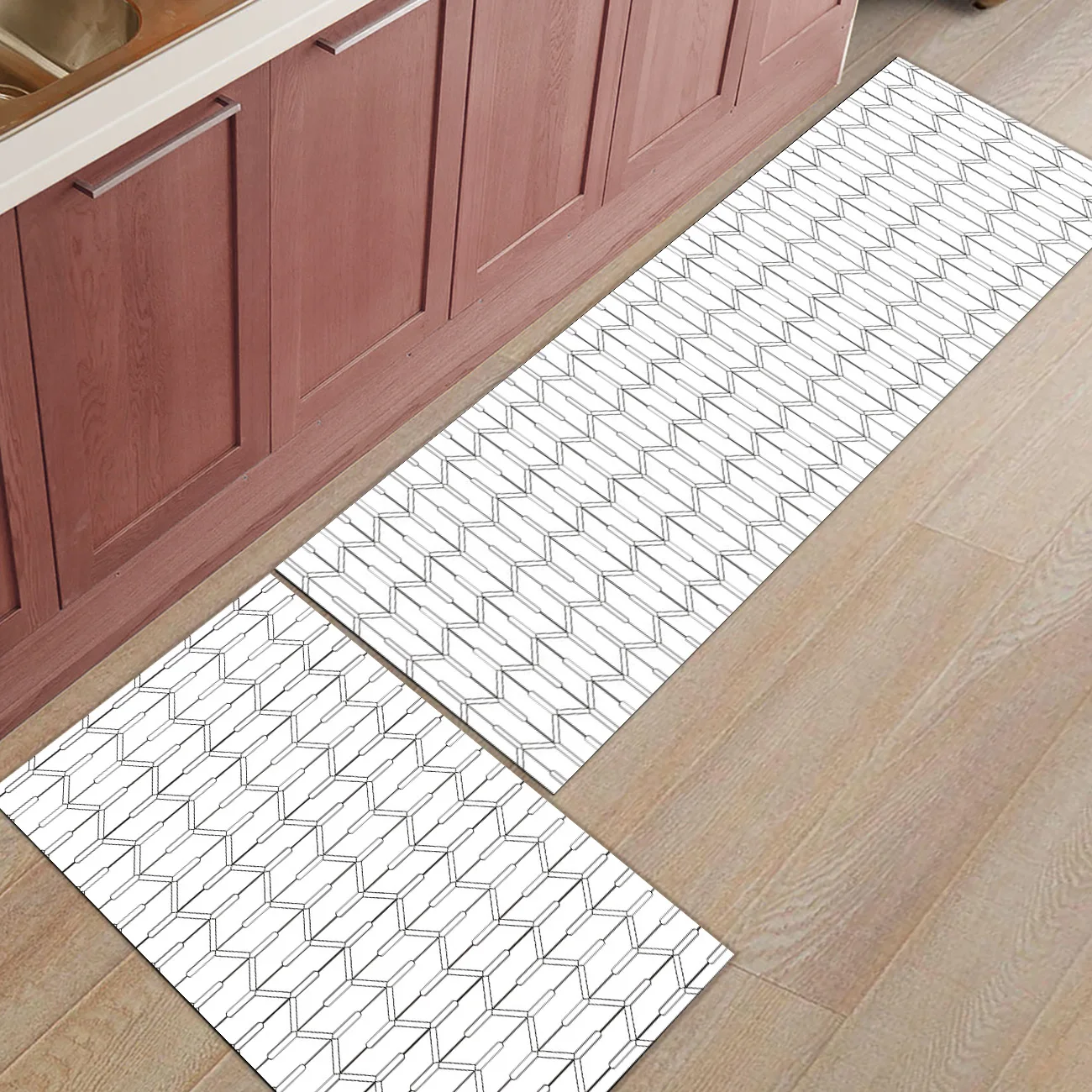 Волны геометрические 2 шт Коврик для кухни аксессуары для ванной комнаты Набор грязи мусор Траппер пол ковры площади бегунов Persona