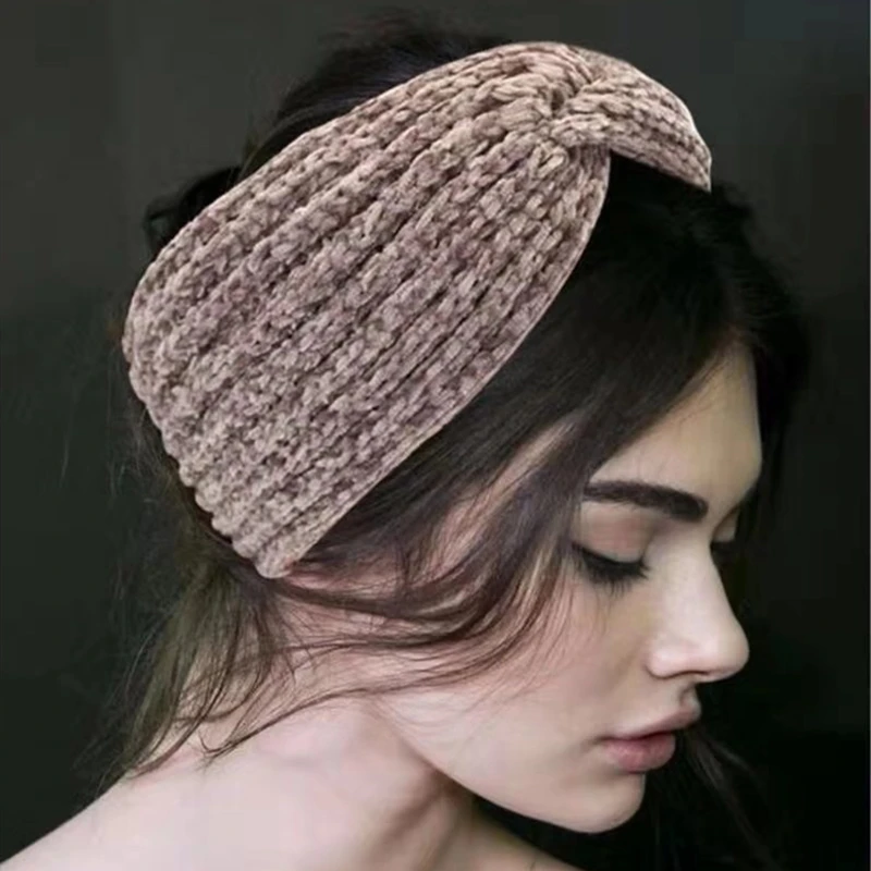 Knit Headband Wrap Ear Warmer Wide Thick Fashion Hair Accessory Brown Red Knit Headband Wrap Ear Warmer Wide Thick Fashion Hair Accessory Brown Red