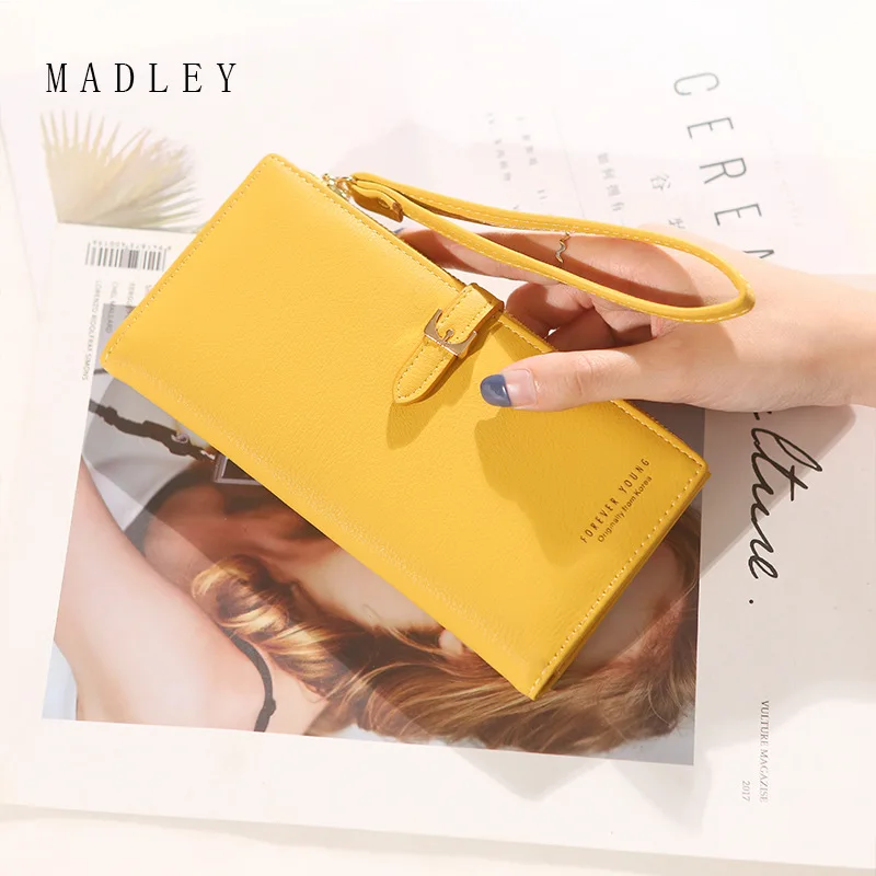 Новинка 2019 Женский кошелек Корейская версия одноцветная женская сумка