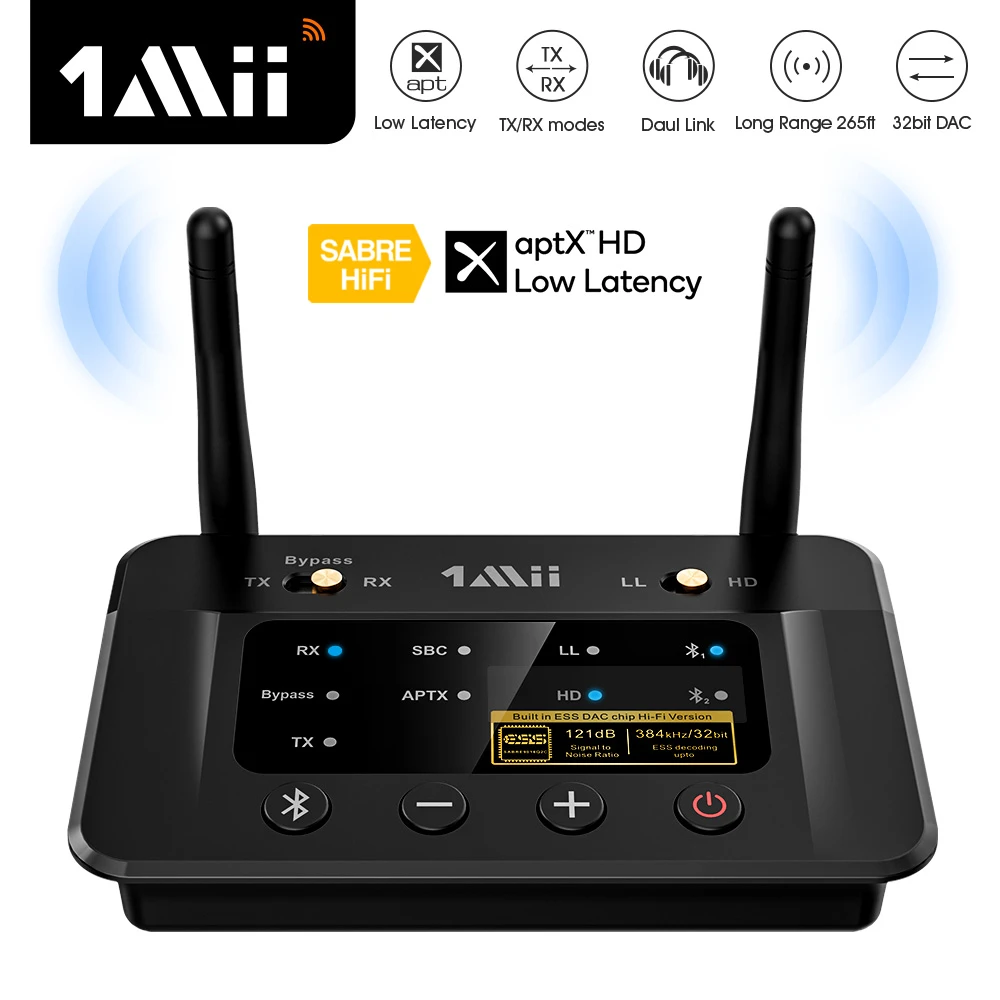 1mii B03pro Bluetooth 5.0 Transmitter Receiver Aptx Ll Hd Csr8675 Hifi