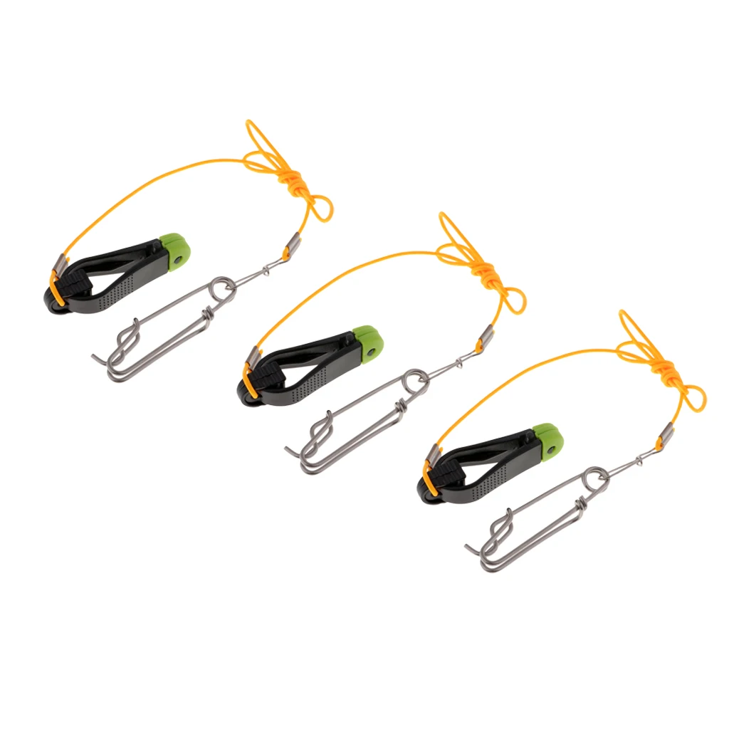 

3pcs Power Grip Release Clips with Leader for Planer Board, Downriggers, Outriggers