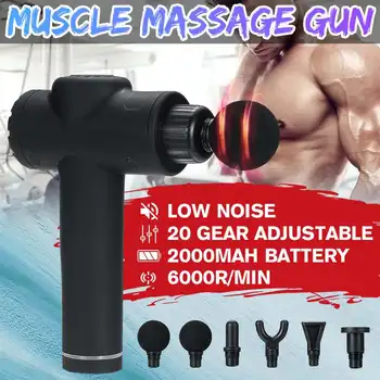 

20 Files Muscle Massage Therapy Vibration Guns Muscle Massager Pain Sport Massage Machine Relax Body Slimming Relief With 6 Head