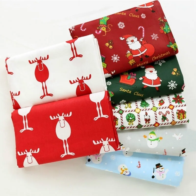Carrywon 7 шт. Санта Клаус Олень мультфильм Рождественская серия саржа, «сделай сам» ручной работы Альбом для вышивки ткань хлопок постельные принадлежности