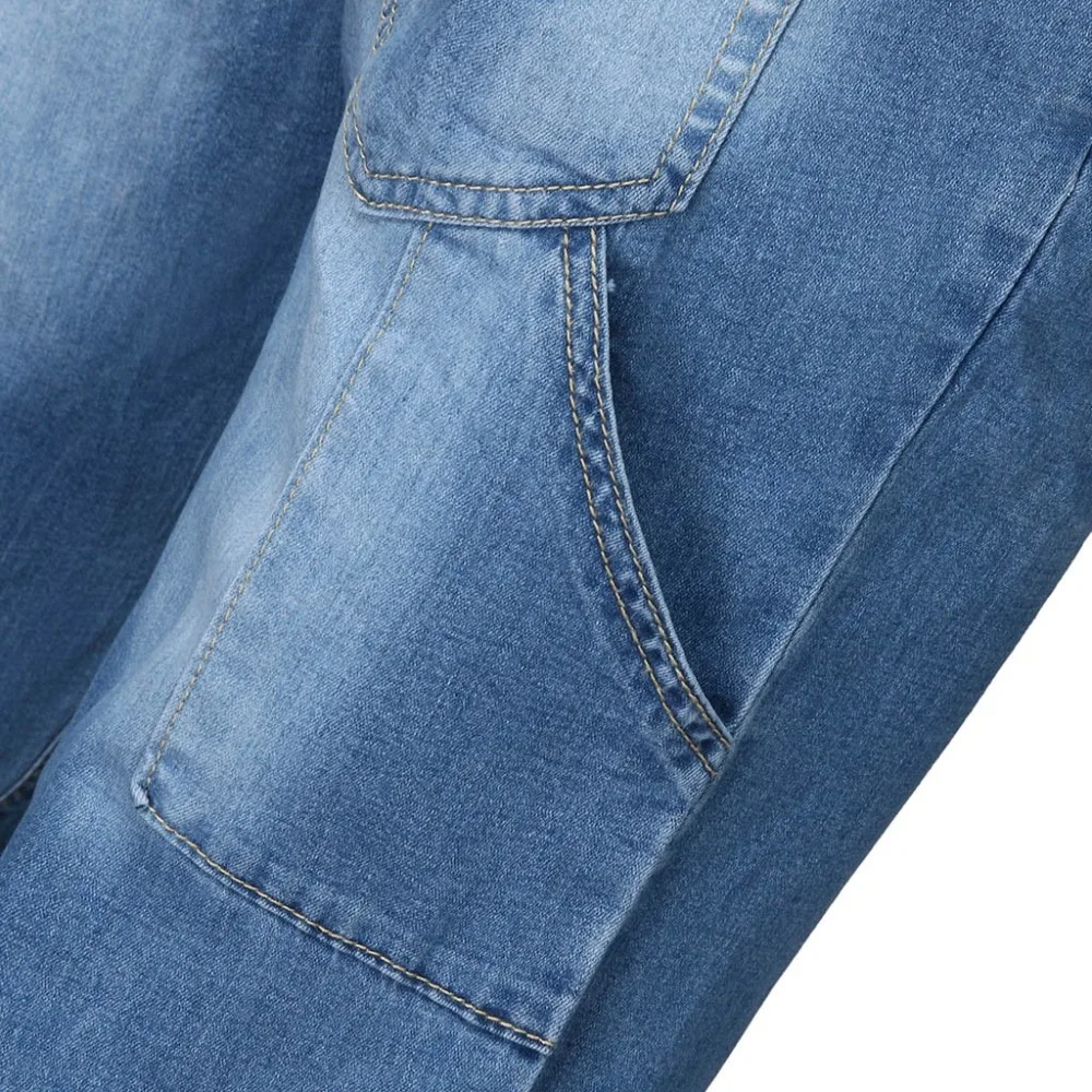 Mens Ripped Jeans Wash Distress Hot Jumpsuit Streetwear Pocket Suspender Pants Trousers Jeans Men Jumpsuit Male Fashions 3