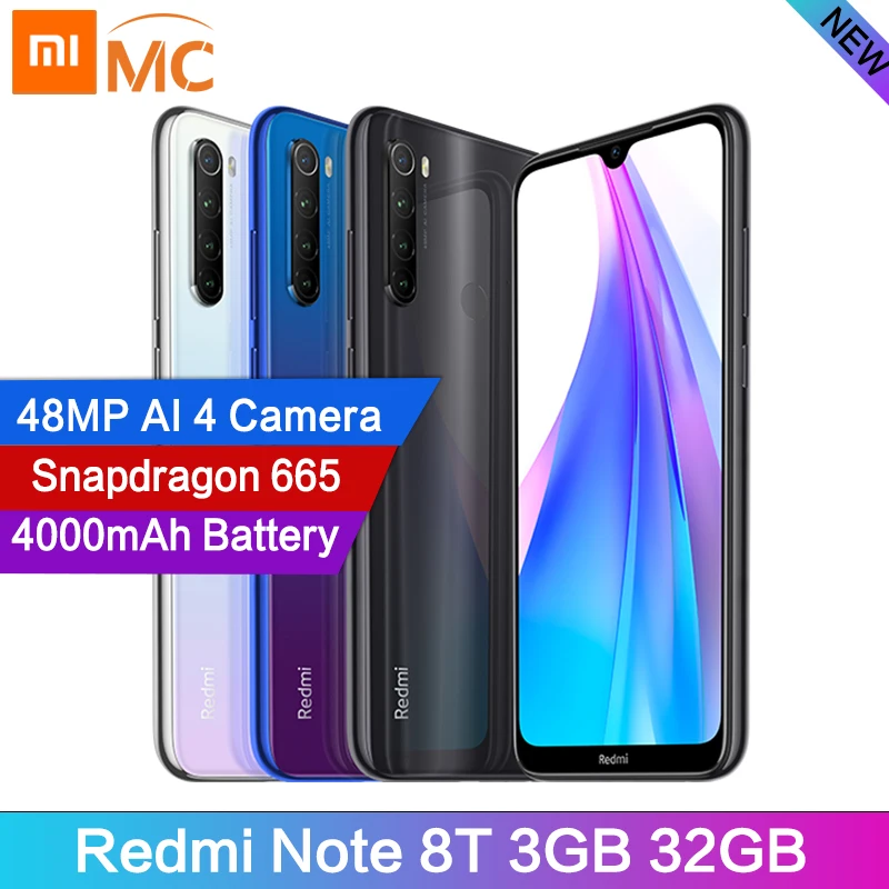 Новое поступление глобальная версия Redmi Note 8 T 3 Гб ОЗУ 32 ПЗУ Восьмиядерный