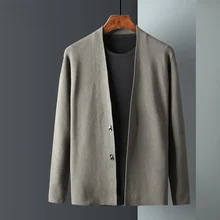 Мужские свитера, верхняя одежда, Осеннее Повседневное трикотажное пальто, мужской кардиган, дизайнерский мужской свитер, мужской тонкий кардиган, свитер KK3006