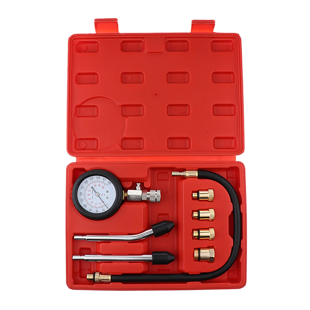 8pcs Spark Plug Cylinder Compression Tester Test Kit Professional Gas Engine