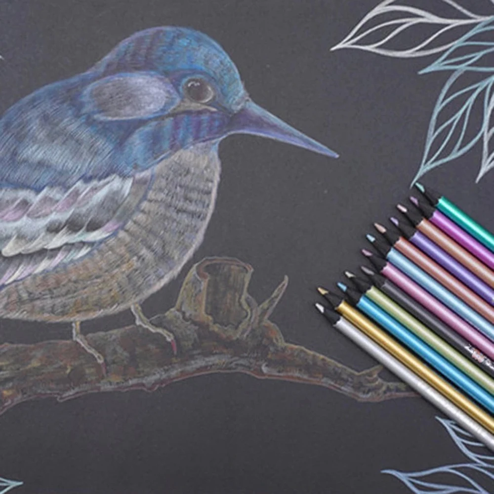12/18 Colors Metallic Pencil Colored Drawing Pencil 10 Ha4214af874614e9d96078922c4dc4077J