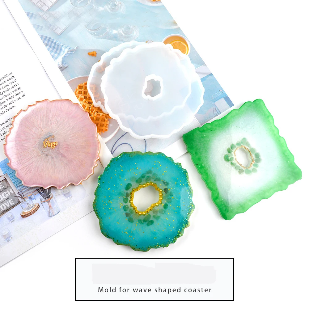 

Wave Coaster Mould Resin Cloud Shiny High Quality Round Silicone Molds Epoxy Resin Molds Coaster DIY Coasters Mould