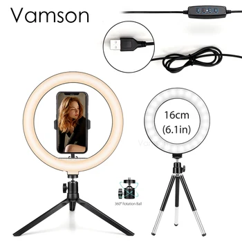 

Vamson10" Ring Light for Halo Light Photography/Makeup/Live Streaming Ringlight with Compatible with Phones and Cameras VLS12C