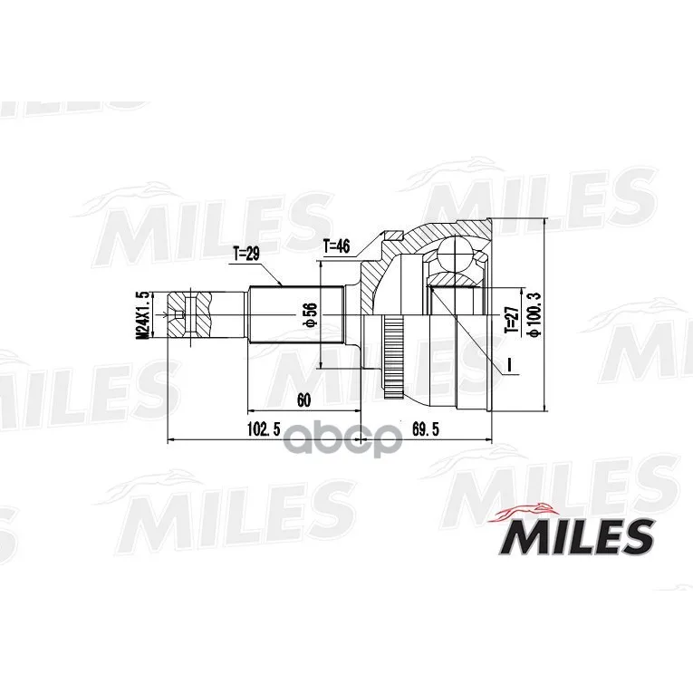 Шрус Nissan Maxima Iii-Iv A32/A33 2.0-3.0 95-07 Нар. Abs Miles Ga20300 Miles арт. GA20300