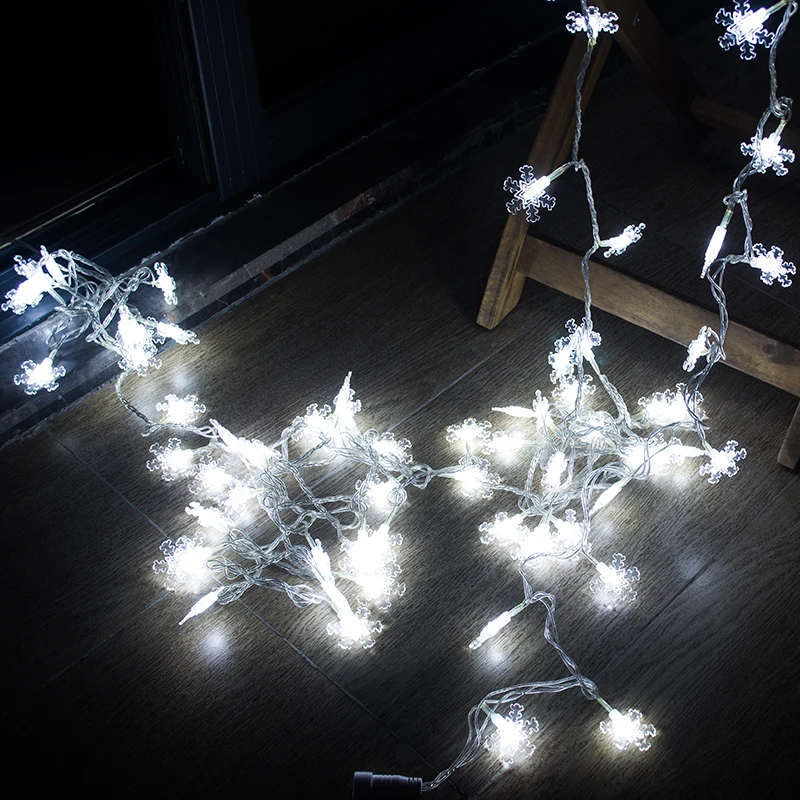 Toprex xmas snowflake light chain 220V LED string christmas tree decoration garland string light