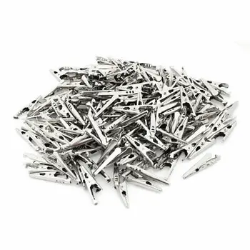 

200 Pcs Silver Tone Metal Electric Test Probe Crocodile Alligator Clips Clamps