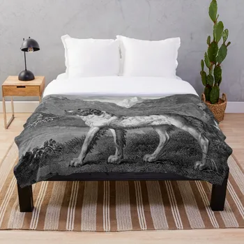 

Drop Shipping Printed Throw Blanket Sherpa Fleece Soft Blanket Flannel Rug Home Decoration For Bed Newfoundland Dog Illustration