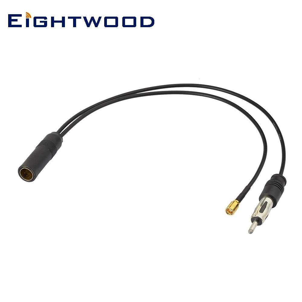Eightwood DAB Автомобильный Разветвитель SMB Din Женский Pigtail RG174 кабель 30 см для AM/FM + Радио