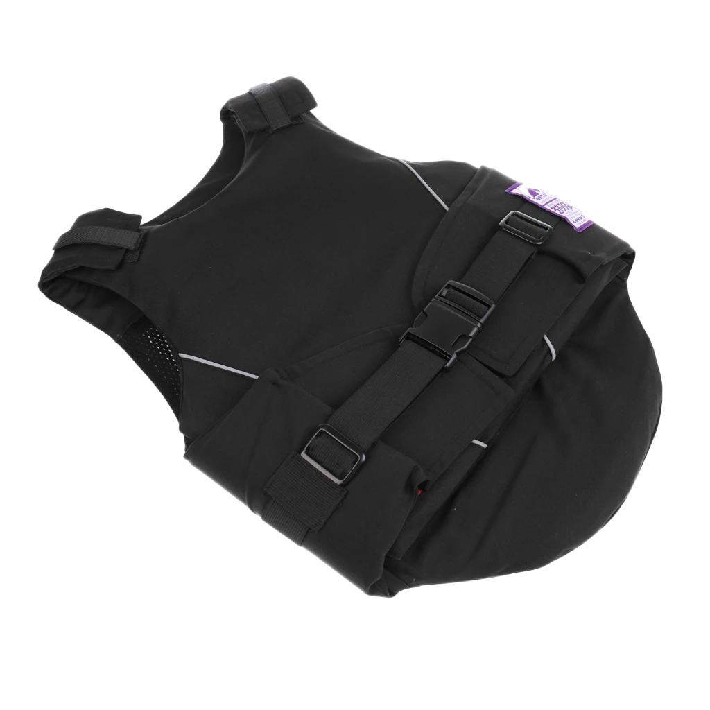 Kids Horse Riding Safety Eventing Equestrian Protective Vest Body Protector for Boys and Girls, Equestrian Supplies, Black