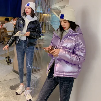 

Down Cotton Coat Female Autumn Winter Parkas Jackets Plus Thick Warm Womens Outwear coat Sequin Chic Bread Short Jacket Coats