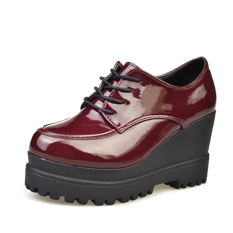 Женские кроссовки из лакированной кожи на платформе|Кроссовки и кеды| |