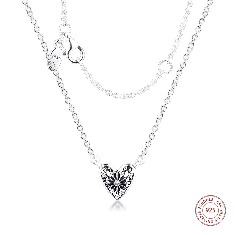 Женское ожерелье с кулоном в виде сердца из серебра 925 пробы|silver jewelry pendants|silver