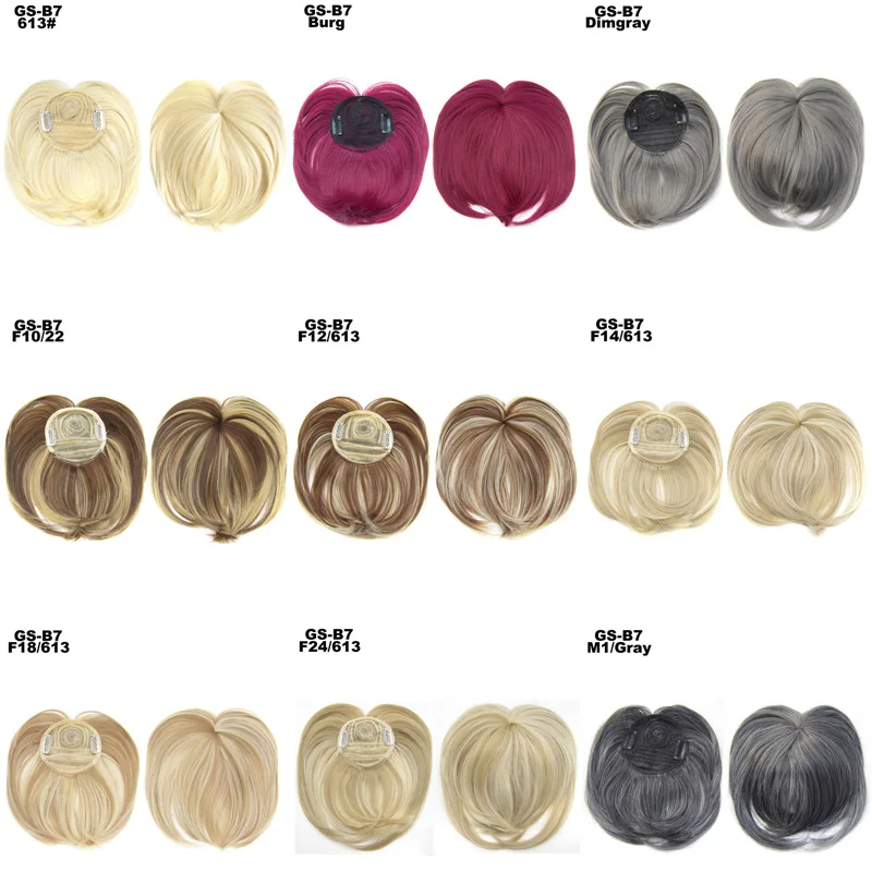 Synthetic Bangs Jeedou Synthetic Hair Bangs Blunt-Bang Clip On Hair Extension False Fringe Black Brown Women's Hairpieces