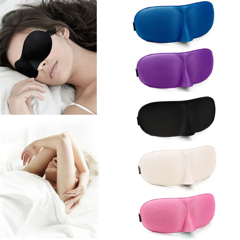 

New 1pc 3D Eye Mask Soft Sponge Padded Travel Sleeping Natural Cover Blindfold Sleep Aid Women Men Soft Portable Travel Eyepatch