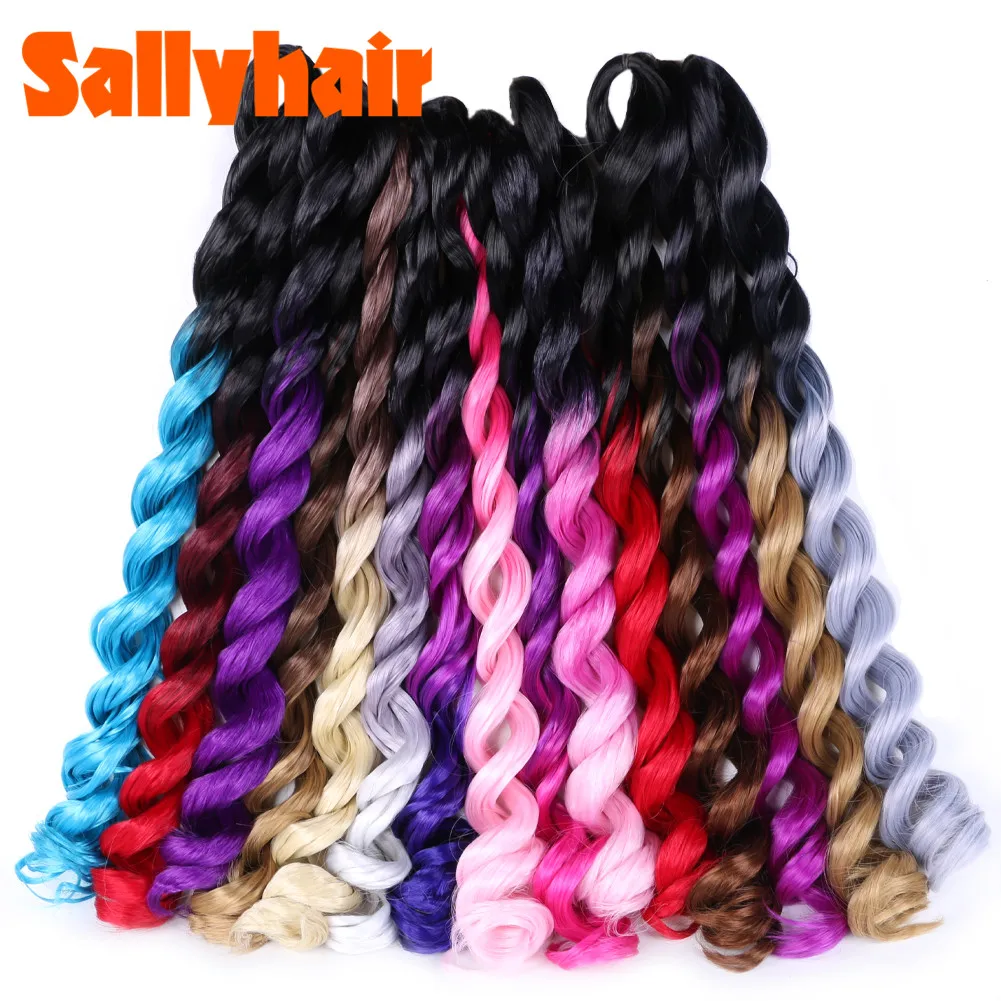 Женские волнистые косички Sallyhair синтетические для наращивания цветные