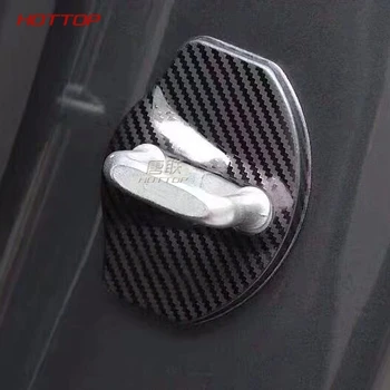 

For Tesla Model 3 Car Door Lock Protection Cover Trim Black Color 4Pcs