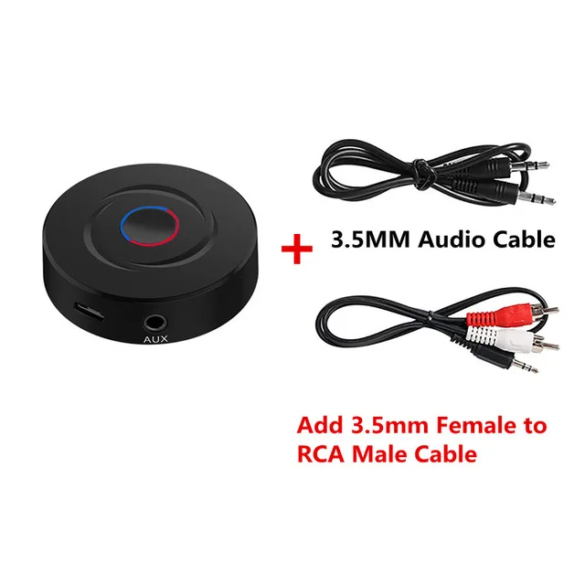With RCA Cable 2 в 1 Bluetooth 5,0 4,2 приемник и передатчик 3,5 мм 3,5 разъем AUX RCA стерео музыка автомобильный беспроводной аудио приемник адаптер для ТВ - Цвет: With RCA Cable
