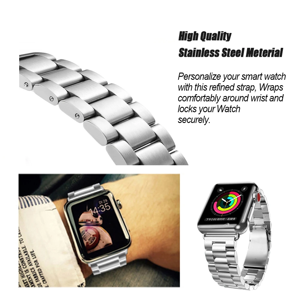 2 Apple watch iwatch stainless steel watch band silver 5