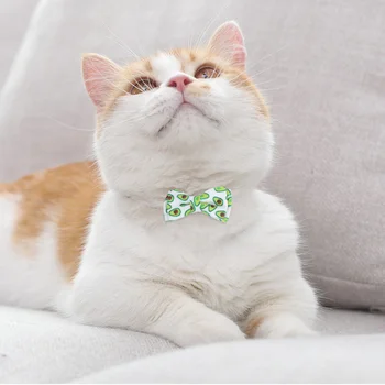 

Pet Cat Collar with Bell Safety Adjustable Cat Necklace Fruit Pattern Collars